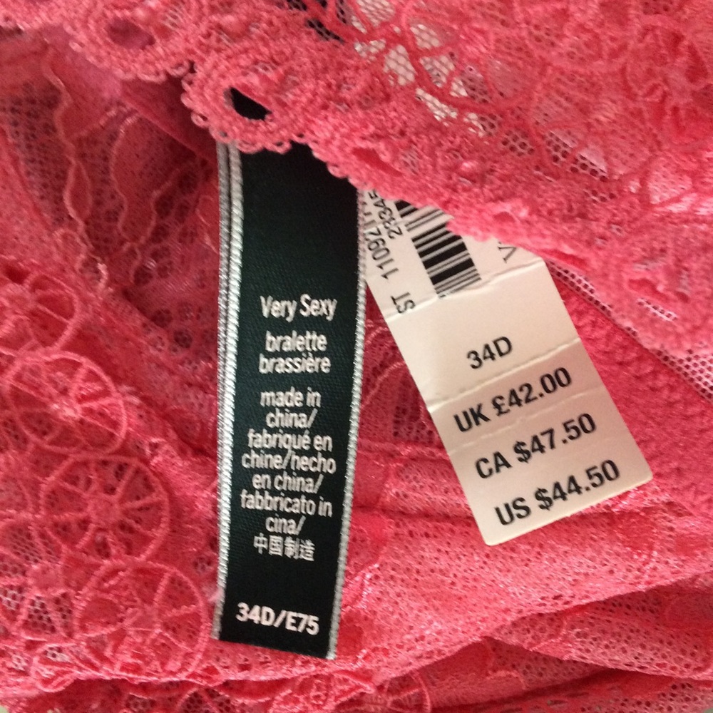 Victoria’s Secret Very Sexy Bra Unlined Sheer Bralette High Neck VS Size 34D - Picture 2 of 7